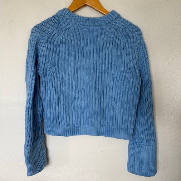 J. Crew Heritage cotton fisherman crewneck sweater Small Blue - Picture 3 of 6